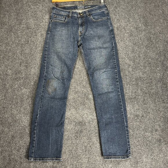 Levis Signature Jeans Mens 30 Blue Cotton Pockets Straight Leg Grunge Outdoor - Picture 1 of 10